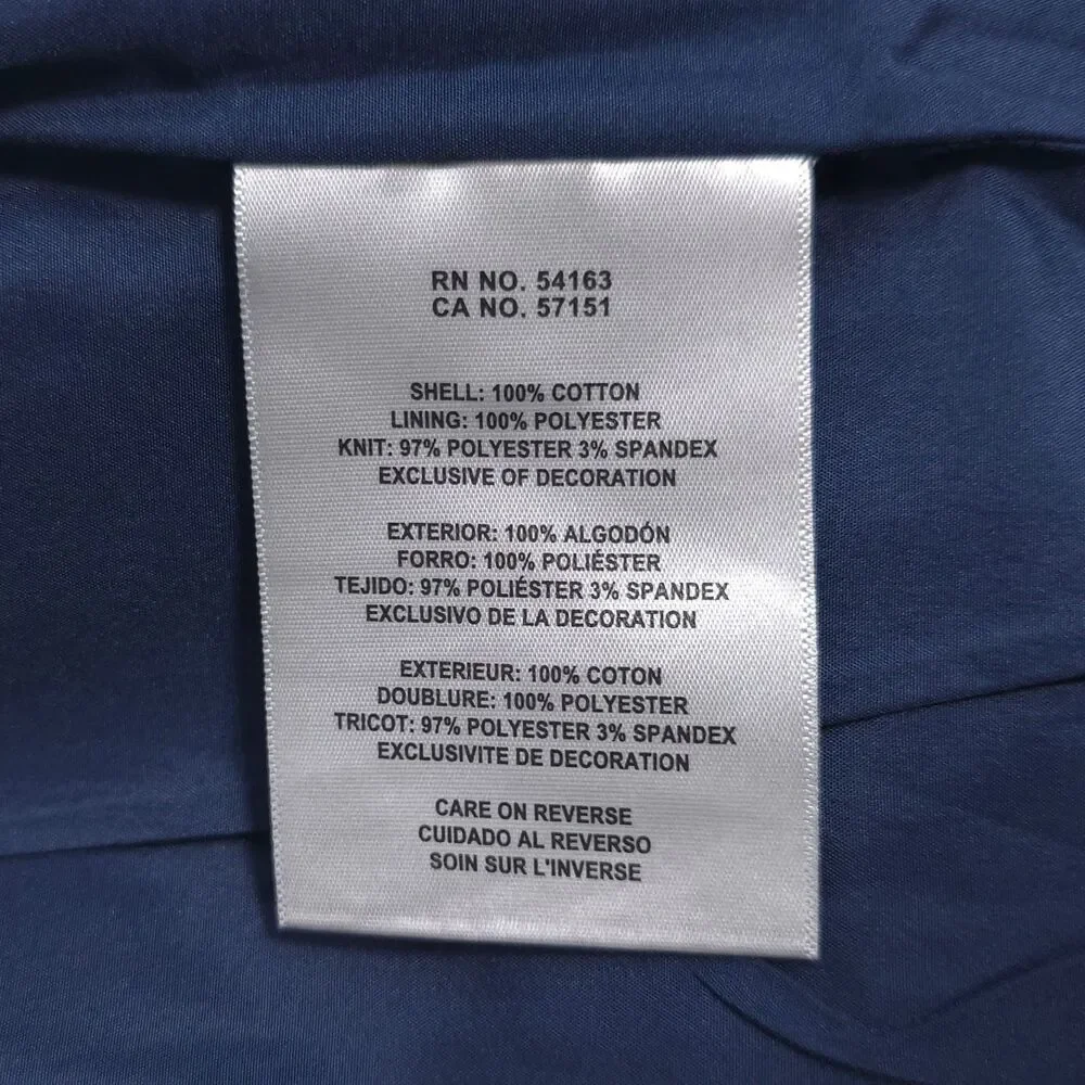 Levi's New Men's Full Zip Varsity Denim Bomber Jacket‎ LARGE Ribbed Knit Hem
